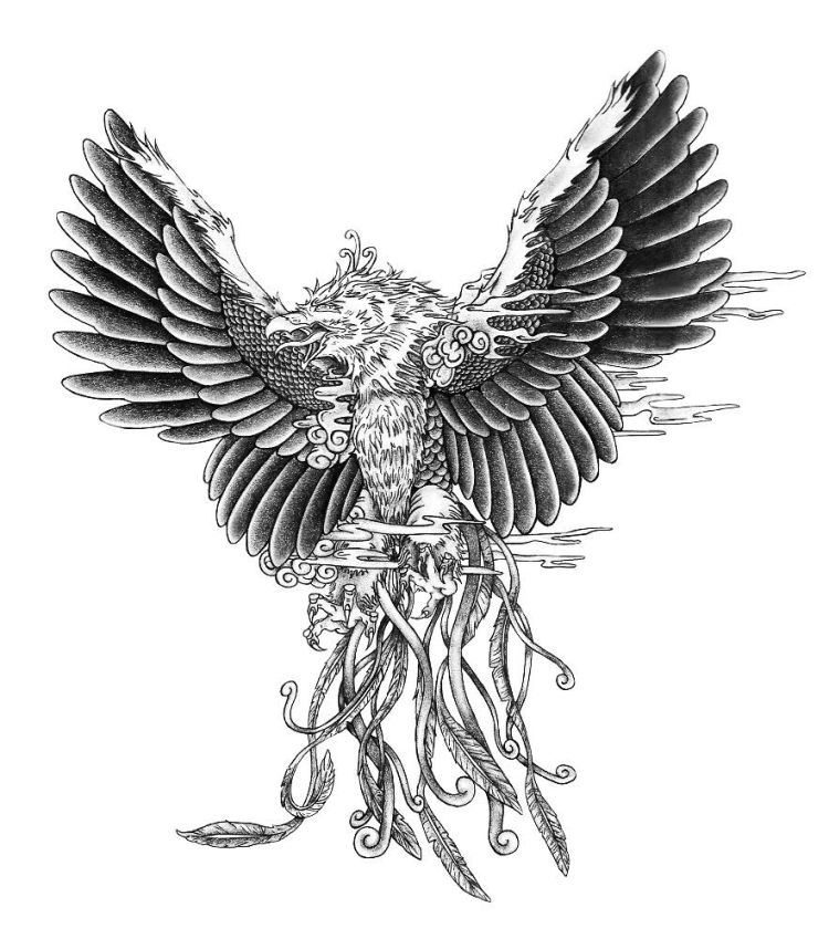 Japanese Traditional Phoenix - Dark Noir Edited (Finished)